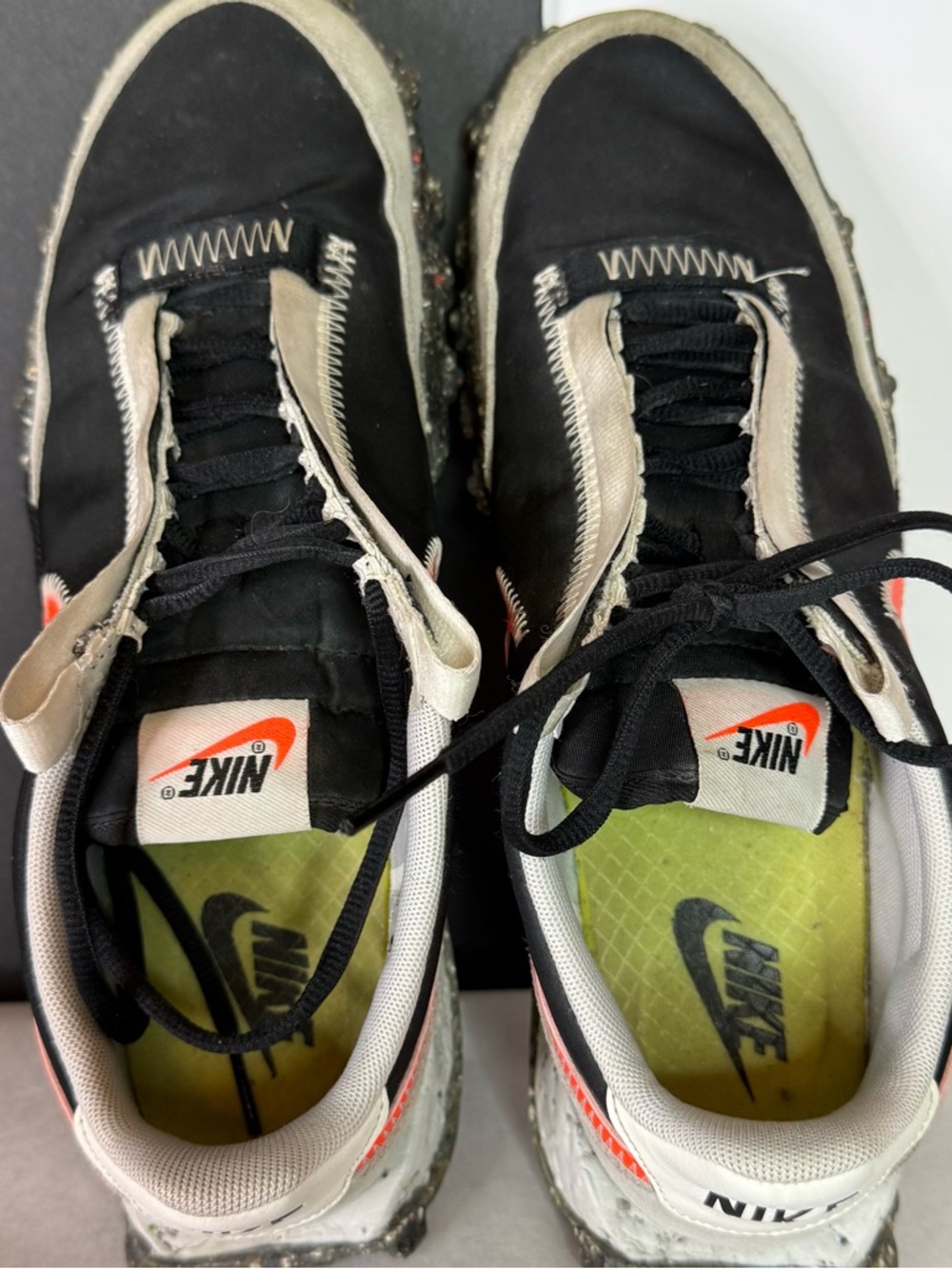 Nike Waffle Racer Crater Summit White Hyper Crimson Sneakers CT1983-101 Size 10 - Picture 5 of 6